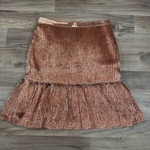 NWT J. Crew Collection Rose-Gold Fluted Skirt Size 16